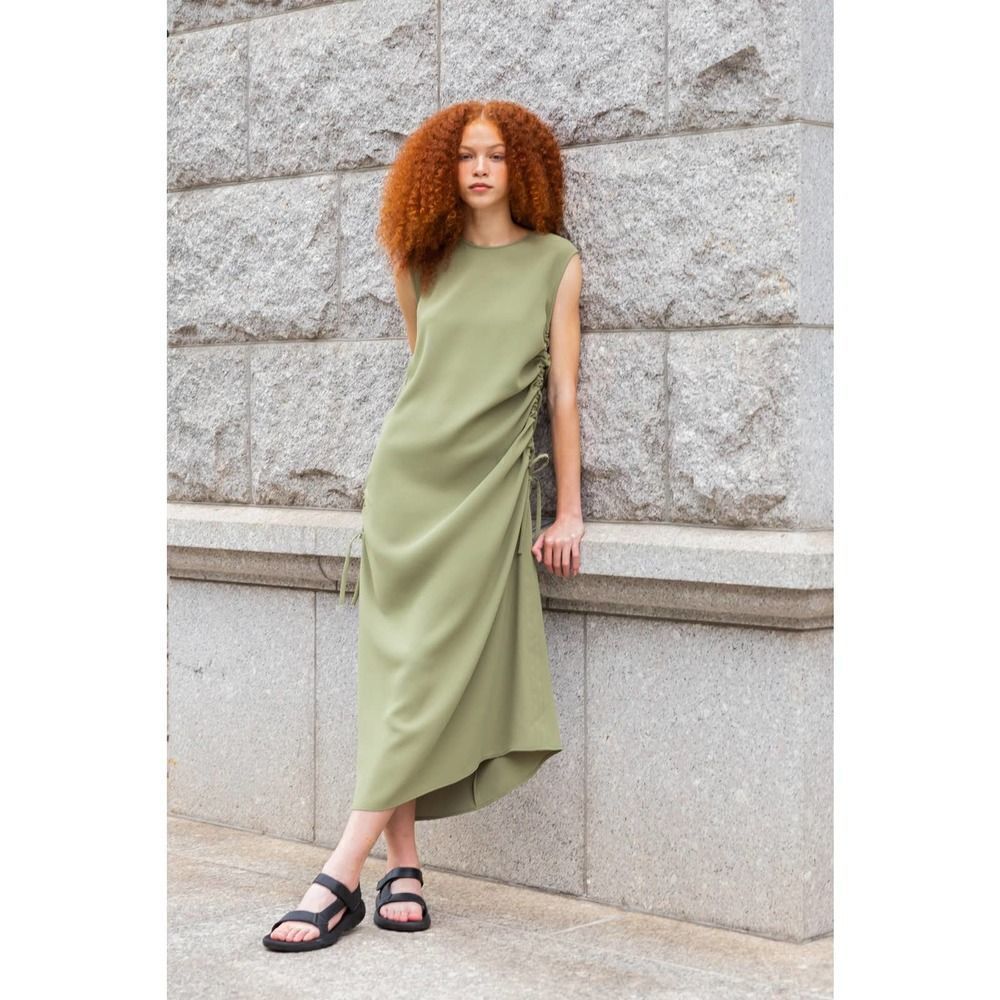 Deveaux New York Agnes Gathered Tank midi‎ Dress Sz 4